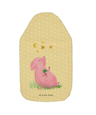 Mr. & Mrs. Panda Warm bottle Pig luck - gift hot water bottle with reference animals children's heat bottle stars heat pillow motivation animal motifs yellow