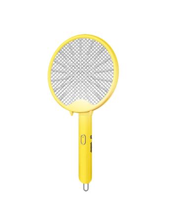 Fly Swatter Electric | USB Rechargeable Electric Mosquitoes Swatter | Foldable Fly Swatter Racket 3000 Volts Fly for Buggs Fly Killers for Travel Outdoor Camping (Yellow)