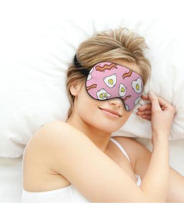 Eggs and Bacon Sleep Mask - Adjustable Strap Eye Cover for Men and Women - Block Light for Better Sleep - Perfect for Travel and Naps - Buy Online on GoSupps.com