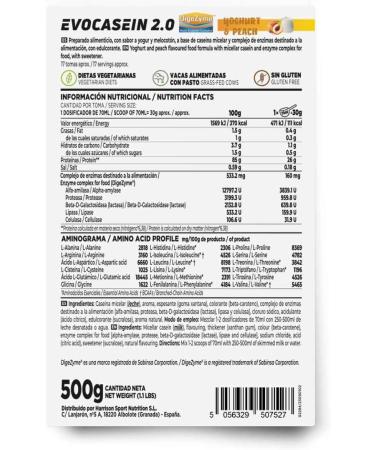  HSN HSN Evocasein 2.0 | Sweet and Sour Yogurt Flavor 500g 17 servings per box | Slow-digesting protein before bedtime | GMO-free vegetarian gluten-free - Buy Online on GoSupps.com