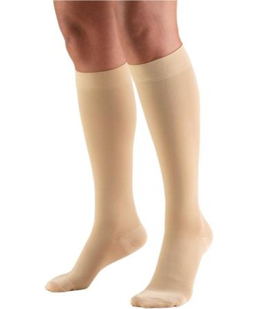 Truform 15-20 mmHg Knee High Compression Stockings for Men & Women - Closed Toe Beige Large - Comfort & Support - Buy Online on GoSupps.com