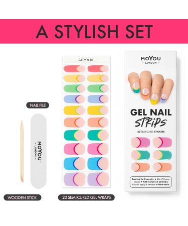 MOYOU LONDON Semi-Cured UV Gel Strips - 20 Pieces | Salon Quality Gel Nail Foils for Perfect Manicure - Think Mcfly - Buy Online on GoSupps.com