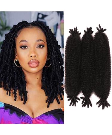 Seimainurs Springy Afro Twist Hair Marley Hair Spring Twist For Distressed Soft Locs Synthetic Pre-Separated Crochet Braiding Hair Marley Twist Hair Extension For Black Women (16 Inch (Pack of 3) 1B) 16 Inch (Pack of 3...