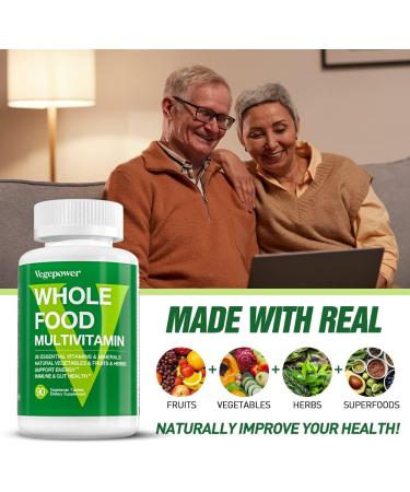 Organic Whole Food Multivitamin for Men Women - Energy & Immune Support - Non-GMO Vegan Tablets - 90 Count - Buy Online on GoSupps.com