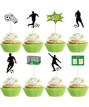 Soccer Cake topper and Cupcake topper Soccer Birthday Party Decorations Sport Birthday Decorations for Boys Girls Birthday Party Supplies 1*cake Topper+8*cupcake Topper - Buy Online on GoSupps.com