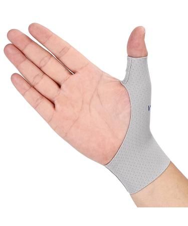 Willcom Elastic thumb wrist splint compression lifter for women and men - 2 pieces soft tissue thumb glove lining for light arthritis pain relief protector (l) l gray