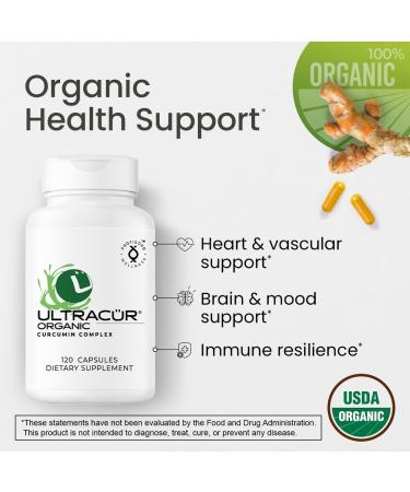 UltraCur Organic USDA Certified Turmeric Capsules - The Curcumin You Can Feel! - Turmeric Curcumin Supplement for Optimal Health and Joint Support (120 Count) - Organic Turmeric Supplement Capsules 120 Count (Pack of 1) - Buy Online on GoSupps.com