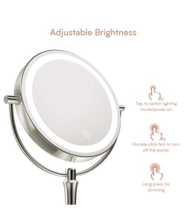 Benbilry 8 Lighted Makeup Mirror | 1X/10X Magnification | LED Lights | Dimmable | Rechargeable | Cordless Vanity Mirror - Buy Online on GoSupps.com