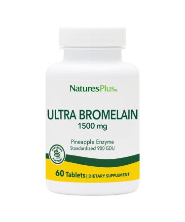 NaturesPlus Ultra Bromelain 1500 mg - 60 Tablets Pack of 2 - Supports Joints Digestive Health & Overall Well-Being - Vegetarian Gluten Free - 120 Total Servings
