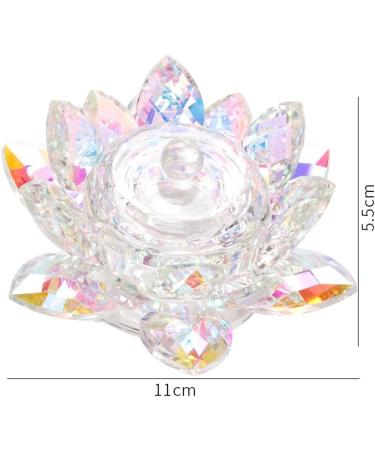 yeeplant Portable Glass Nail Crystal Dish with Lotus Shaped Lid Creative Nail Powder Cup Glassware - Buy Online on GoSupps.com