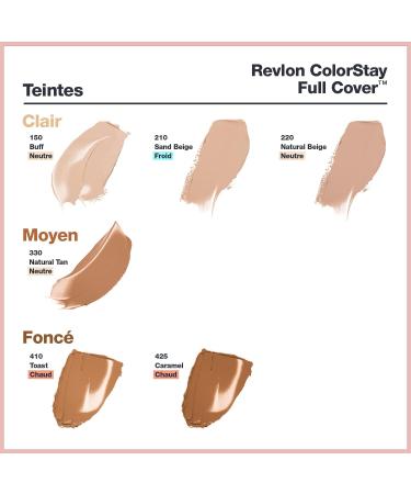 Revlon ColorStay Full Cover Matte Foundation in Toast (410) 30ml - Longwear, Heat & Sweat Resistant - Buy Online on GoSupps.com