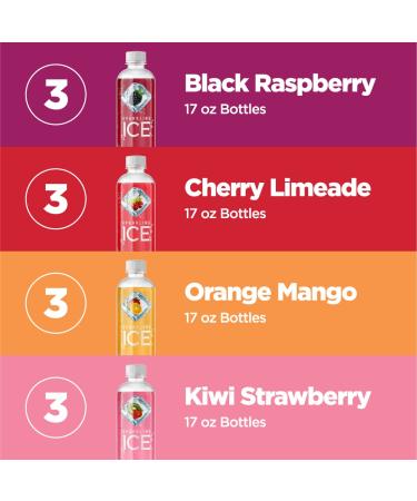 Sparkling Ice Purple Variety Pack - 12 Count, 17 fl oz Zero Sugar Sparkling Water with Vitamins - Black Raspberry, Cherry Limeade, Orange Mango, Kiwi Strawberry - Buy Online on GoSupps.com