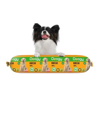 1 kg dog sausage, dog food, wet food, high meat content, premium | Dog food beef or poultry (6X 1kg, chicken)