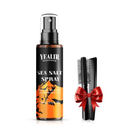 Sea Salt Spray for Men & Hair Styling Combs Set 6.76 oz| Adds Volume Texture Thickness Light Hold | Hair Texturizing Spray Men- Effortless Beach or Surf Hairstyles