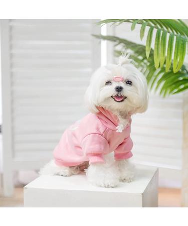 EXPAWLORER Princess Dog Hoodie for Girl - Hooded Sweater with Leash Hole | Pet Warm Winter Coat for Dogs - Medium Pink - Buy Online on GoSupps.com