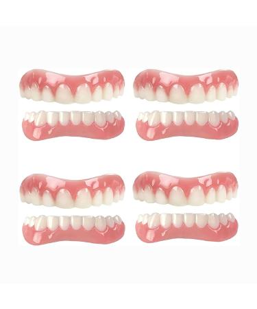 CAILING 4 Sets Teeth Filling Kit Permanent, Instant Smile Teeth for Snap Covering Missing Teeth Denture Filling Kit Teeth Covers for Bad Teeth 4 Pairs