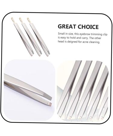 Minkissy 3-Set Stainless Steel Eyebrow Tweezers & Clips | Precision Hair Removal Tools for Perfect Brows - Buy Online on GoSupps.com