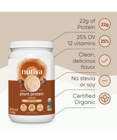 Nutiva Organic Chocolate Plant Protein Smoothie â€“ 22g Protein, Vegan, Non-GMO, Paleo, Gluten-Free, 1.4 lb - Buy Online on GoSupps.com