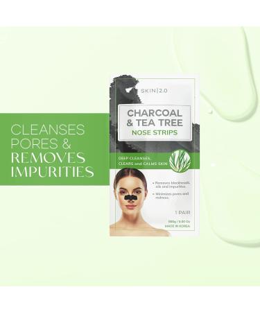 Tea Tree & Charcoal Nose Strips - Unclog Pores Remove Blackheads Cruelty-Free Korean Skin Care - 18 Strips for All Skin Types - Buy Online on GoSupps.com