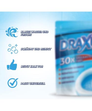 Draxus 30x Cistern Tabs - Water Box Cubes for Toilet Freshness & Cleanliness | Blue Dye Storage Pack - International Shipping Available - Buy Online on GoSupps.com