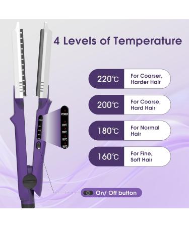 4-in-1 Janelove Hair Crimper & Volumizing Iron for Thin Fine Hair - Purple Gift for Women - Buy Online on GoSupps.com