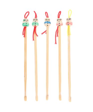 Cleaning Tools 5pcs Wood Ear Pick Oriental Bamboo Ear Cleaning Spoon Cute Chinese Doll Ear Cleaning Spoon Ear Scraper Wax Removers Cleaning Tool Random Color Doll 1