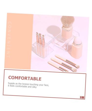 Mipcase 2 Sets 8-in-1 Makeup Brush Set with Mirror | Portable Dual-Ended Cosmetic Tool for Eye Shadow & Lipstick - Pink Travel Makeup Essentials - Buy Online on GoSupps.com