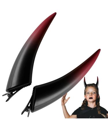 Clip on Devil Horns Devil Costume Women Demon Vampire Headpiece - Women Demon Vampire Headpiece Halloween Hair Clips Funny Devil Horns for Women Men Red