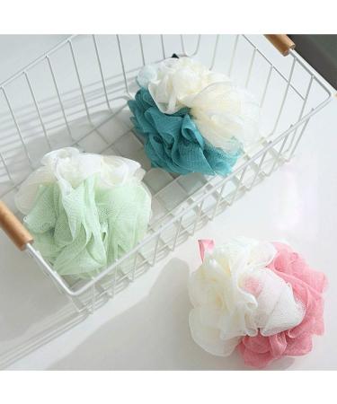Sponge Shower Sponges Set - 4 Multicolor Bath Balls for Men & Women | Gentle Skin Cleanser & Exfoliator - Buy Online on GoSupps.com