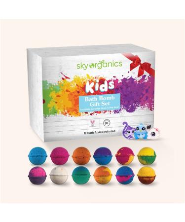Sky Organics Kids Bath Bomb Gift Set - 12 ct. Nourishing and Fun Soaks for Kids - Buy Online on GoSupps.com