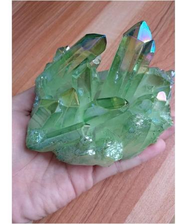 Light Green Aura Quartz Crystal Titanium Bismuth Silicon Cluster Rainbows Natural Stones and Minerals yuebang Reiki Crystal Stone - Buy Online on GoSupps.com