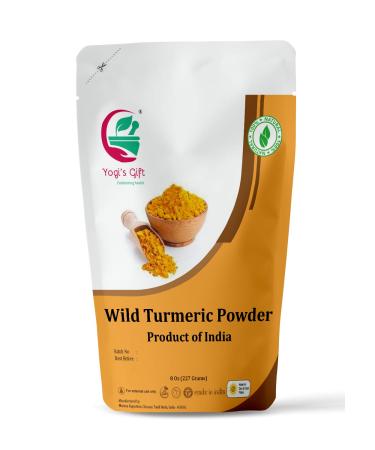 Yogi s Gift | 100% Pure Organic Wild Turmeric Powder For Face | 8 Oz (227 grams) | Kasturi Manjal | Curcuma Aromatica | Amba haldi | Promotes Glowing Skin