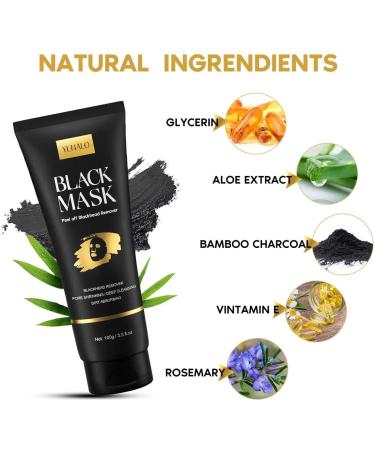 Charcoal Blackhead Remover Mask Kit with Brush and Extractors - Deep Cleansing for Face, Nose, Pores, Acne - Suitable for All Skin Types (3.5 Fl.oz) - Buy Online on GoSupps.com