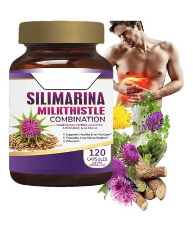 Pastillas para el h gado graso | Silimarina para el h gado graso | 120 Capsules with Silymarin Dandelion Fennel Complex B Licorice.