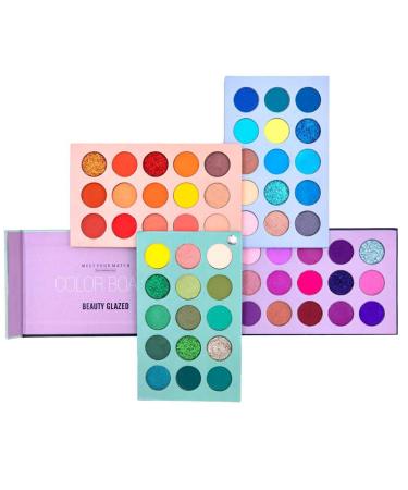 Beauty Searcher 60 Color Eyeshadow Palette  4 in 1 Board High Pigmented Glitter Matte Eye Shadow Rotation Pearlescent Nude Makeup Palette Eyes Cosmetic