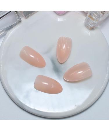 YHEAKNE Nude Mull Press On Nails - Shiny Ballerina Style French Nude Clip-On 24-Piece Full Cover Acrylic Set - Buy Online on GoSupps.com