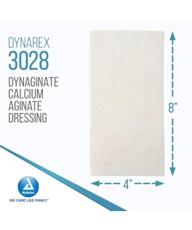 Dynarex DynaGinate Calcium Alginate Wound Dressing - Sterile Non-Stick Pads for High Exuding Cuts - 4x8 Box of 5 - International Shipping - Buy Online on GoSupps.com