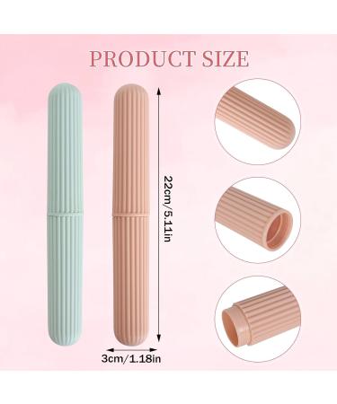 4 Pieces Toothbrush Case Set - Portable Storage Cover for Family & Travel - Plastic Toothbrush Etui in Pink & Green - Buy Online on GoSupps.com