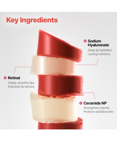 Dr.Different Retinal Lip Balm Tinted, Anti-Wrinkle Lip Treatment with Deep Hydration & Long-Lasting Moisture, K-Skincare made by Korean Dermatologist, 0.14oz - Buy Online on GoSupps.com