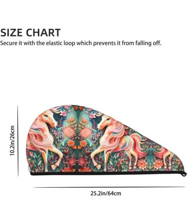 Pink Unicorn Dry Hair Cap for Girls - Super Absorbent Elastic Wrap for Quick Drying Long Thick Hair - Buy Online on GoSupps.com