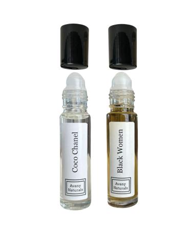 Perfume Sampler Set Woman - Perfumed Body Oil Mini Perfume Rollerball Fragrance Oil Small Perfume Samples Travel Size Cologne 2 pc Duo (Set #1)