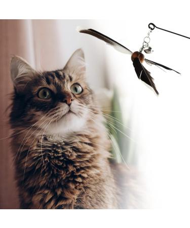 cobee Cat Wand Toys Interactive Cat Toys with 2 Feather Refills Cat Feather Propeller Wand Toy with Bell Cat Feather Toys Replacement Refills Indoor Cat String Toy for Kitten Training(Piebald) - Buy Online on GoSupps.com