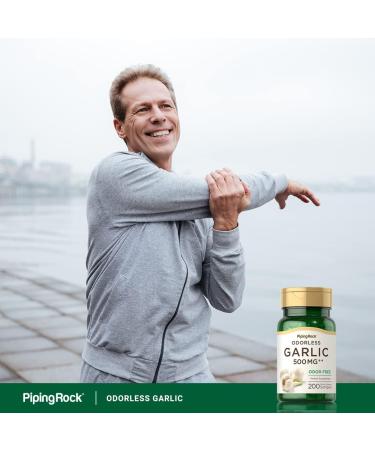 Piping Rock Odorless Garlic Softgels 500mg - 200 Count Herbal Supplement - Non-GMO & Gluten Free - Buy Online on GoSupps.com