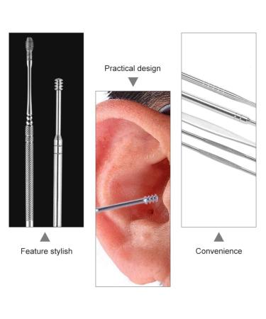 Beaupretty 6-Part Ear Cleaning Set - Complete Ear Wax Removal Kit with Tweezers Shovel Spoon & LED Feather - Safe Stainless Steel Ear Care for Kids and Adults - Buy Online on GoSupps.com