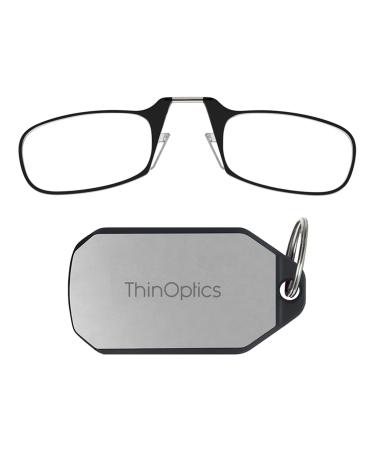 ThinOptics Keychain Case and Readers Rectangular Reading Glasses Black 44.45 Millimeters 1.5 x