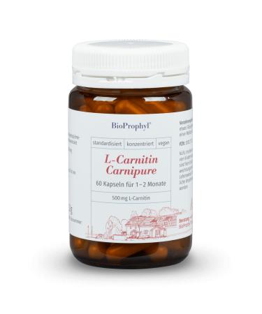 BioProphyl L-Carnipure Carnitine with Lonza seal of approval - 100% pure L-carnitine without D-form - certified - 60 vegetarian capsules