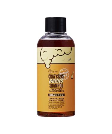 CRAZY SKIN Beer Shampoo 3.38 fl.oz Travel Size - BIOTIN Rich with Beer Yeast shampoo for hair loss  Hair Regrowth and Thickening  Biotin shampoo for thinning hair  Sulfate free  3.38 fl oz(100ml)