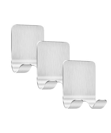 Latrate 3 pieces of razor holder hook multi -purpose hook stainless steel Self -adhesive razor holder for shower razor plug key kitchen bathroom towel bathrobe