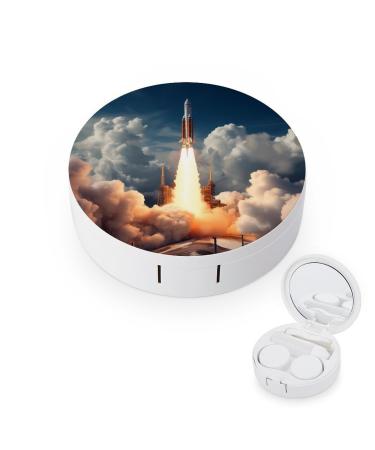 Nasa's Rocketship Contact Lens Case with Mirror Portable Cute Eye Contact Lens Box Travel Kit style