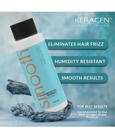 Keragen Brazilian Keratin Smoothing Treatment - 2 Oz Blowout Straightening System for Dry Damaged Hair | Formaldehyde Free - Eliminate Curls & Frizz for Fine to Medium Hair - Buy Online on GoSupps.com